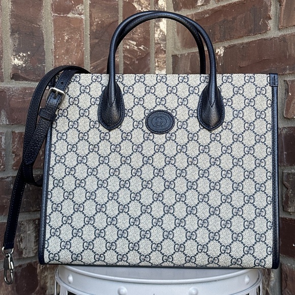 SOLD Gucci Structured Top Handle Open Tote GG Coated Canvas Small - Picture 1 of 8